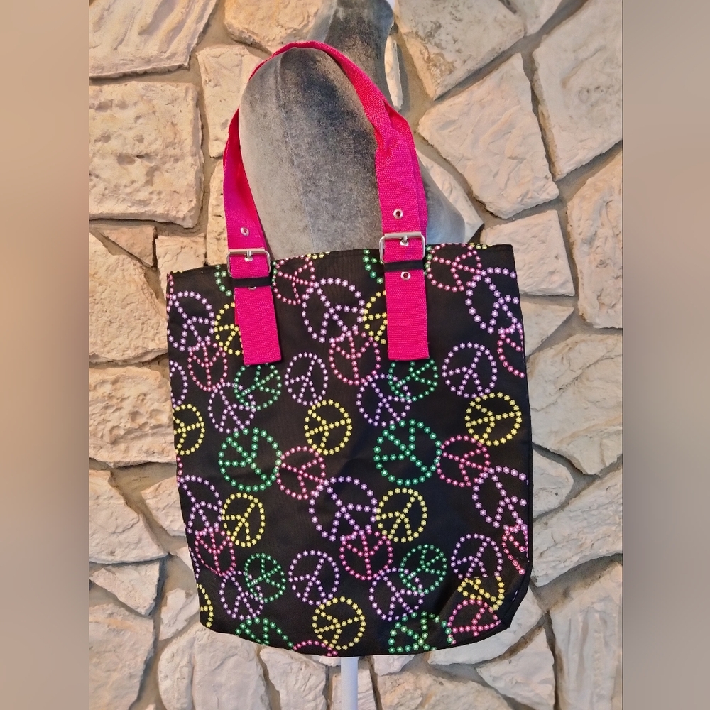 Peace Sign Multicolor Tote